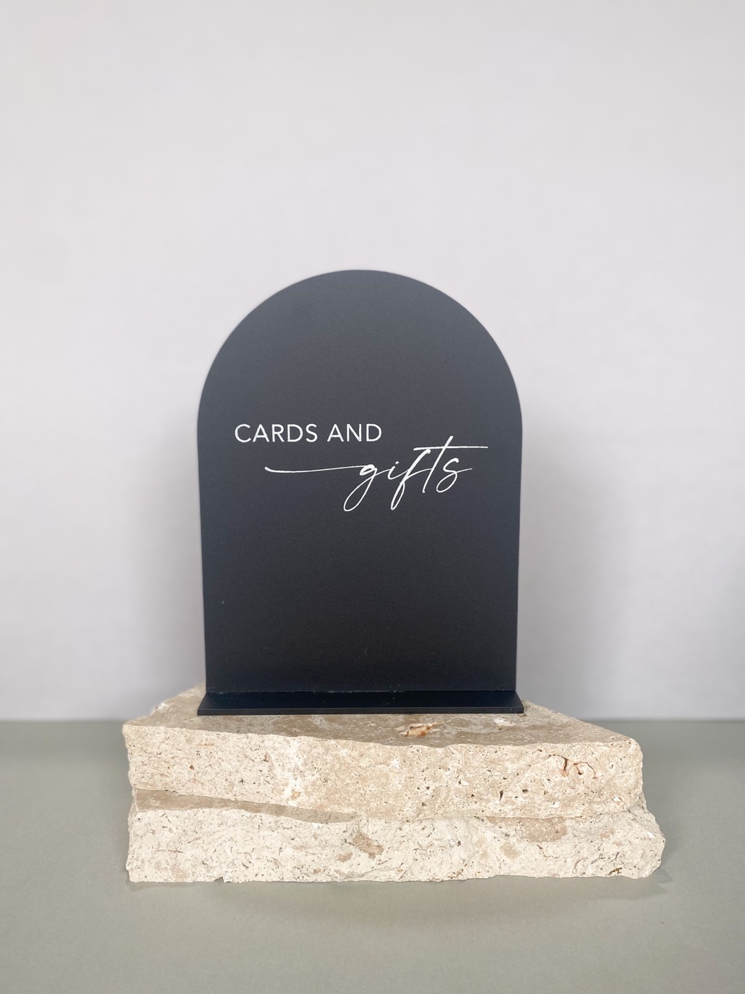 Black arch A5 — Cards & gifts sign