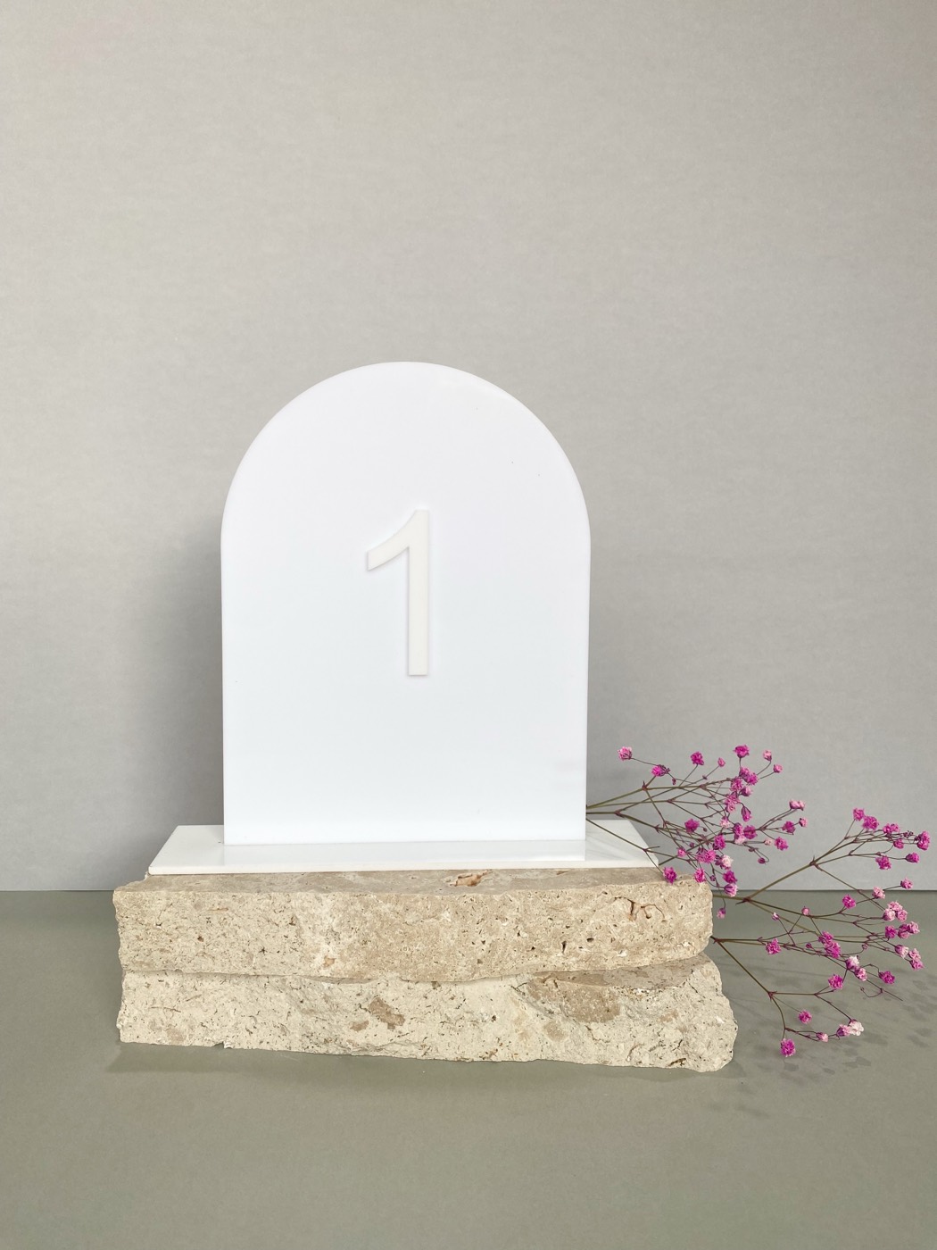 All White Arch — Table Numbers