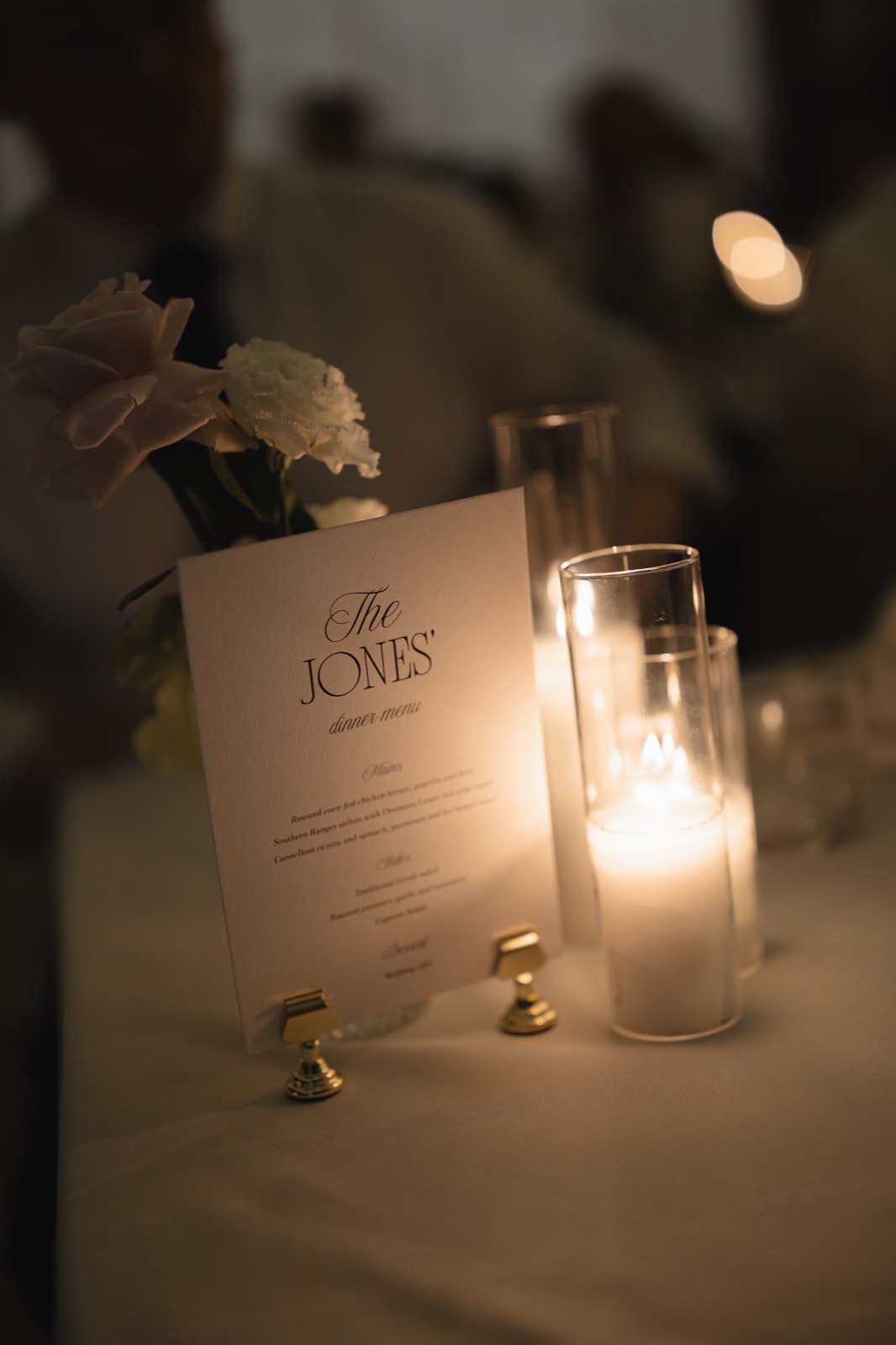 Custom dinner menu — The Jones